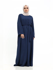 Navy Cuff Plain Abaya