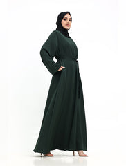 Green Cuff Plain Abaya