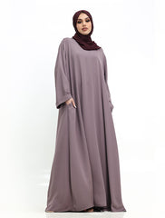Mauve Cuff Plain Abaya