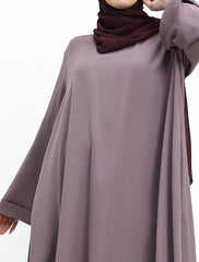 Mauve Cuff Plain Abaya