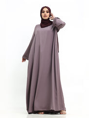 Mauve Cuff Plain Abaya