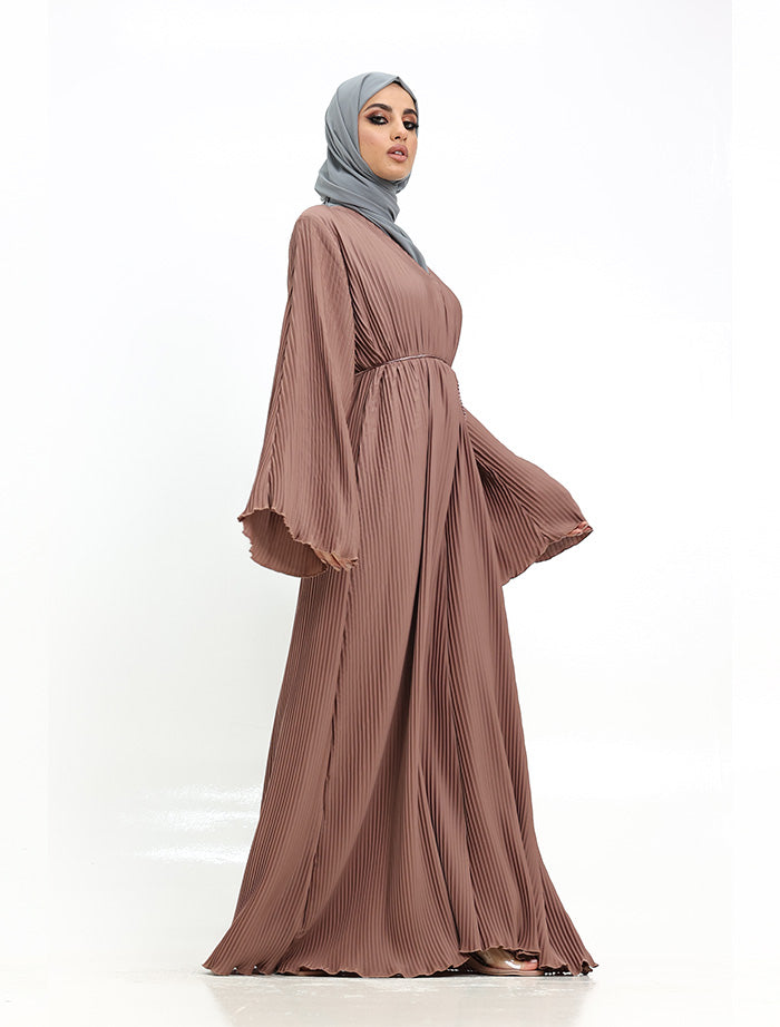 Mocha Pleated Abaya