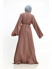 Mocha Pleated Abaya