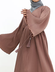 Mocha Pleated Abaya