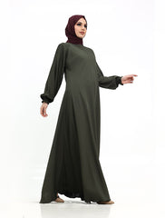 Khaki Zip Umbrella Abaya
