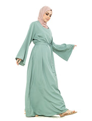 Mint Wide Sleeve Plain Abaya