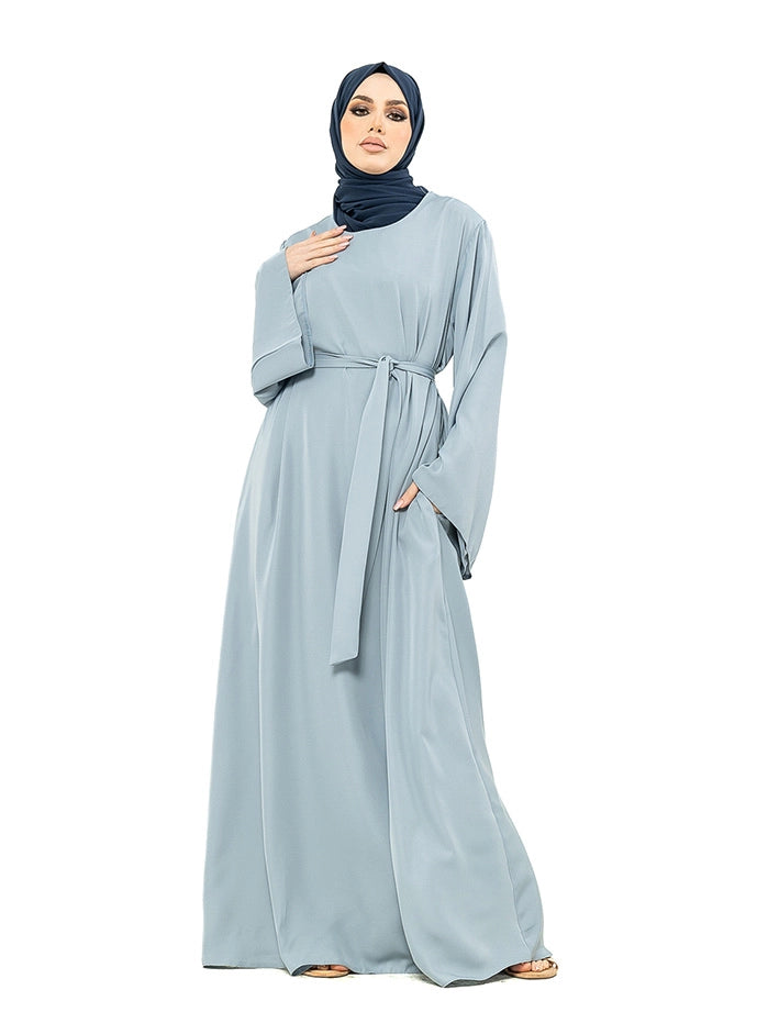 Blue Wide Sleeve Plain Abaya