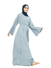 Blue Wide Sleeve Plain Abaya