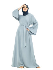 Blue Wide Sleeve Plain Abaya