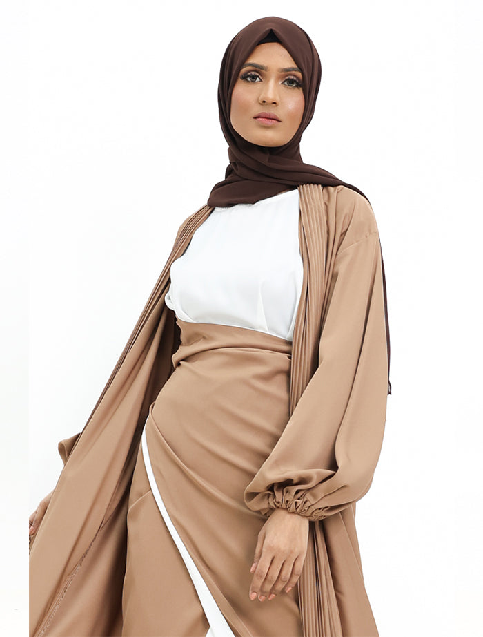 Mocha Wrap Saree Kimono