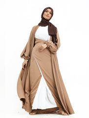 Mocha Wrap Saree Kimono