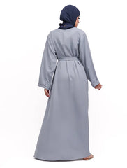 Blue Cuff Plain Abaya