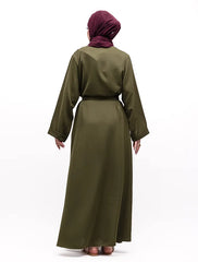 Olive Cuff Plain Abaya