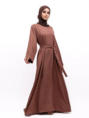Mocha Cuff Plain Abaya