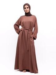 Mocha Cuff Plain Abaya