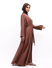 Mocha Cuff Plain Abaya