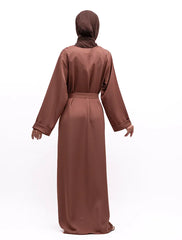 Mocha Cuff Plain Abaya