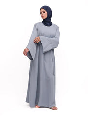 Blue Split Cuff Plain Abaya