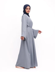 Blue Split Cuff Plain Abaya