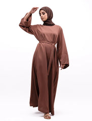 Mocha Split Cuff Plain Abaya
