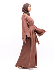 Mocha Split Cuff Plain Abaya