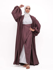 Mauve Wrap Saree Kimono