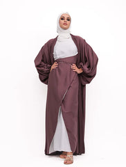 Mauve Wrap Saree Kimono