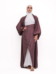 Mauve Wrap Saree Kimono