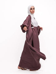 Mauve Wrap Saree Kimono