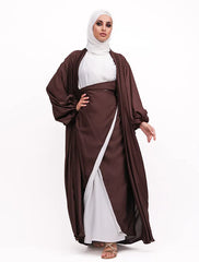 Chocolate Wrap Saree Kimono