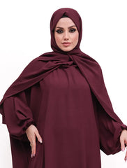 Plum Instant Hoody Hijab Abaya