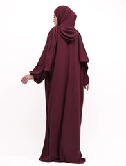 Plum Instant Hoody Hijab Abaya