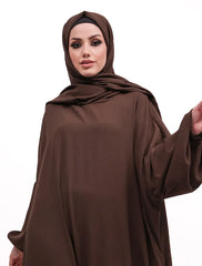 Brown Instant Hoody Hijab Abaya