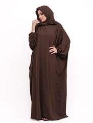 Brown Instant Hoody Hijab Abaya