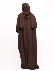 Brown Instant Hoody Hijab Abaya
