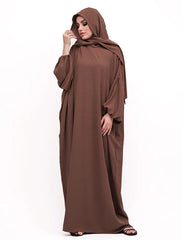 Mocha Instant Hoody Hijab Abaya