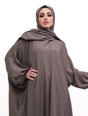 Grey Instant Hoody Hijab Abaya