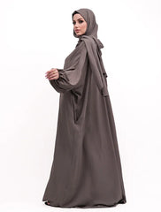 Grey Instant Hoody Hijab Abaya