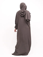 Grey Instant Hoody Hijab Abaya