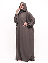 Grey Instant Hoody Hijab Abaya