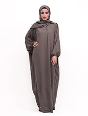 Grey Instant Hoody Hijab Abaya