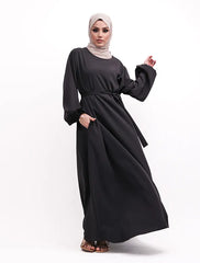 Black Crepe Essential Abaya