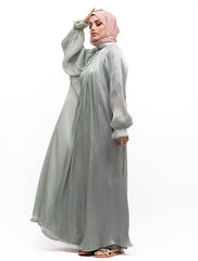 Sage Organza Umbrella Abaya