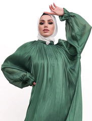 Green Organza Umbrella Abaya