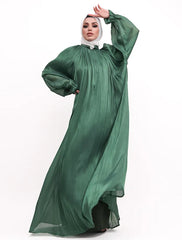 Green Organza Umbrella Abaya