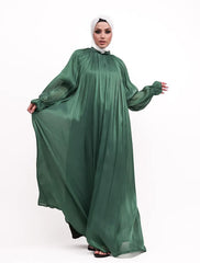 Green Organza Umbrella Abaya