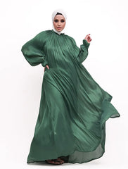 Green Organza Umbrella Abaya