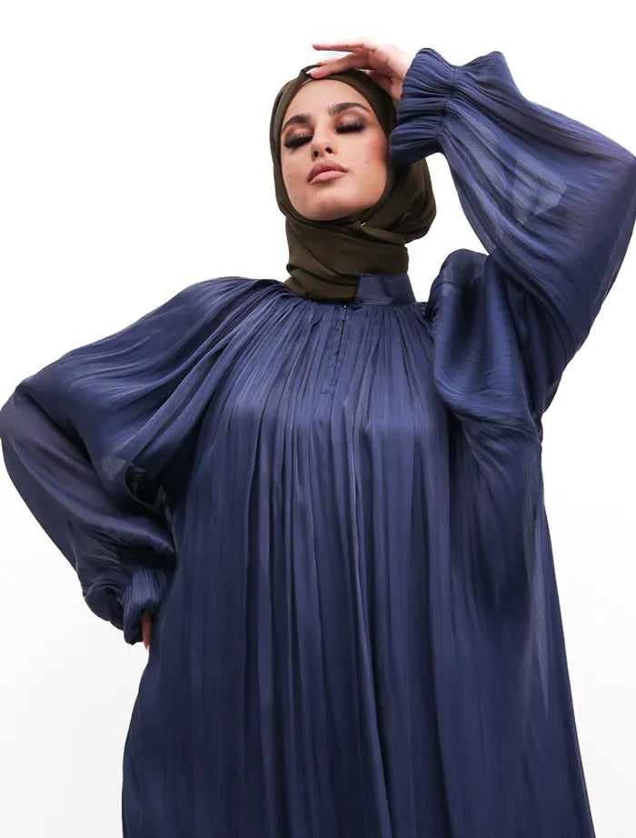 Navy Organza Umbrella Abaya