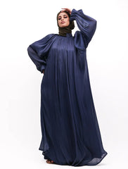 Navy Organza Umbrella Abaya
