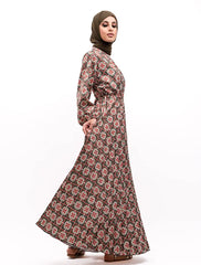 Print Satin Pleat Maxi SS17